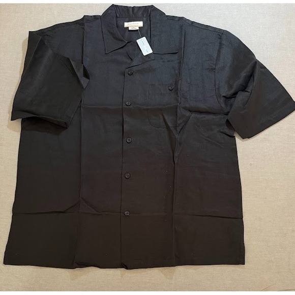 Daniel Ellissa Linen Shirt Adult 3XL Black Button Up Short Sleeve Camp Beach. - Picture 1 of 7
